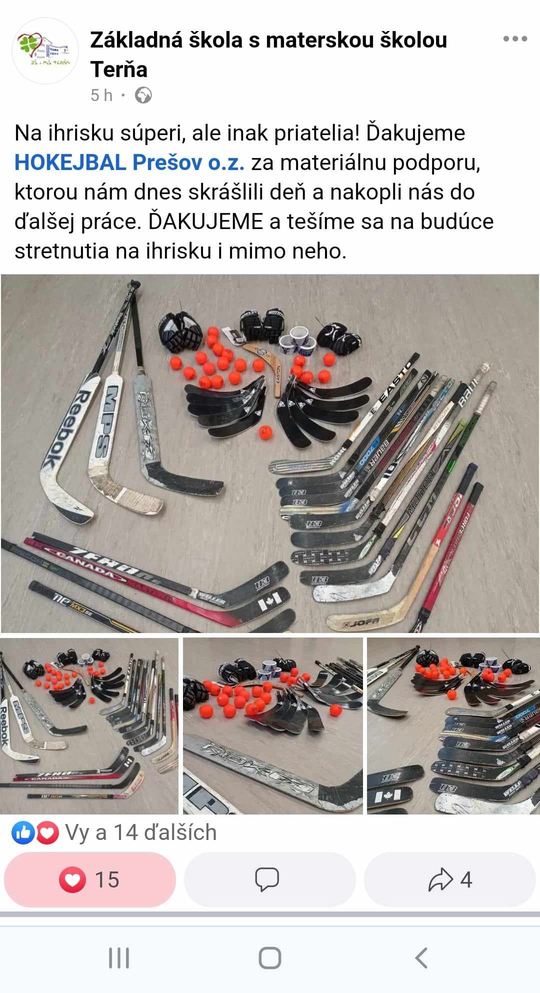 Príspevok na FB 